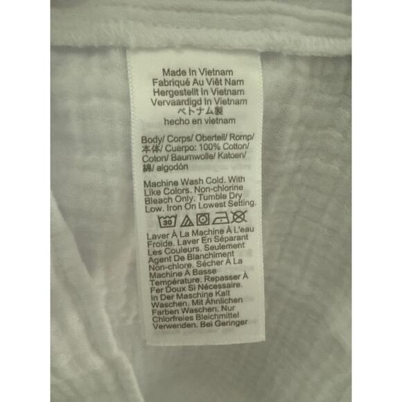 J.Crew Petite Long-Sleeve Gauzey Tie-top in Bright White Size XXSP - Picture 11 of 11